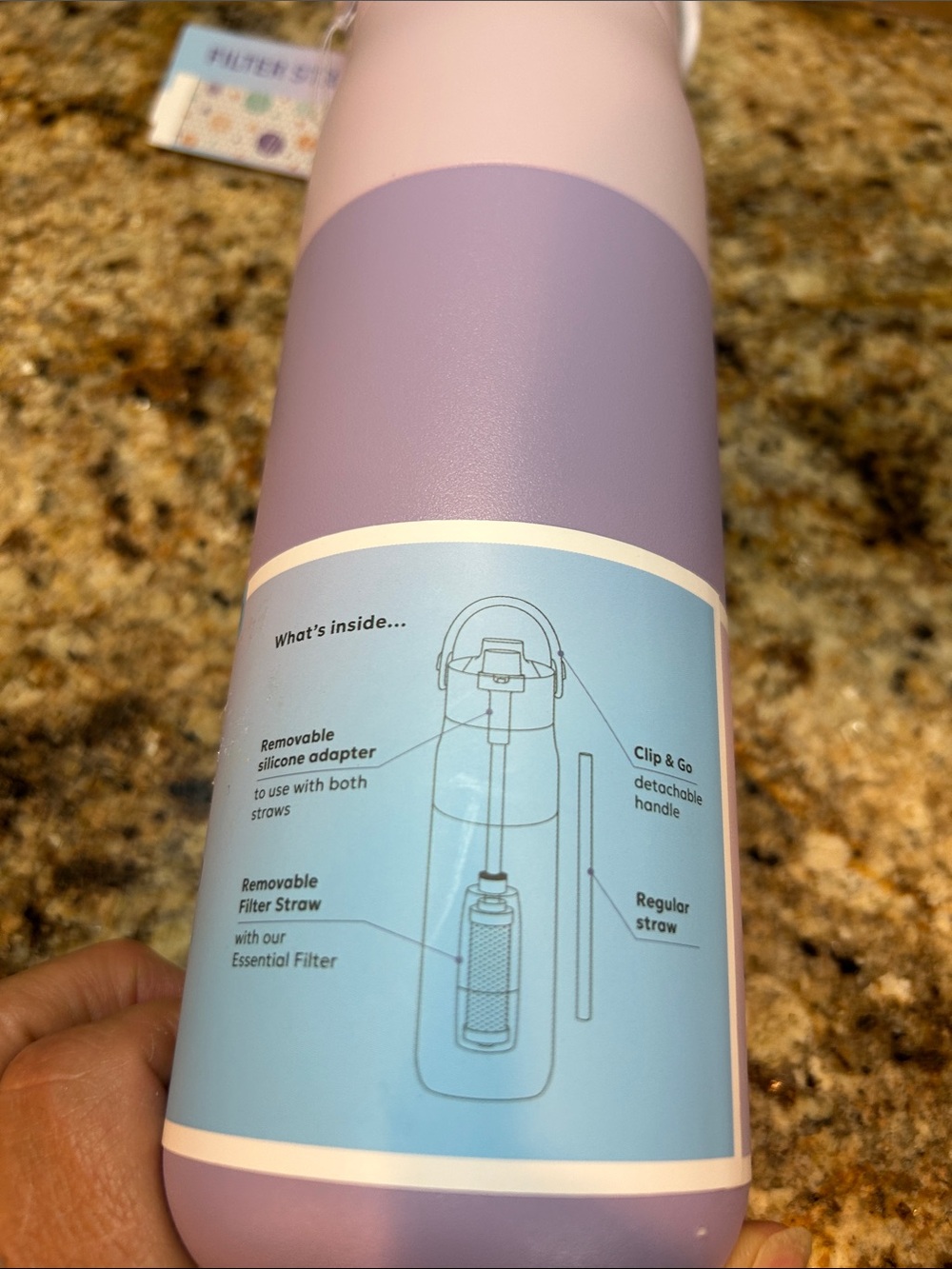 LARQ Bottle Swig Top in Luberon Lavender with a clip-and-go handle/filter New - Picture 5 of 7